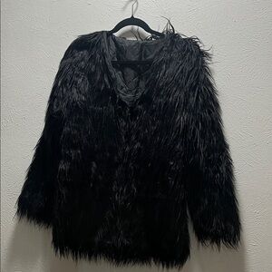 Chic Black Faux Fur Coat